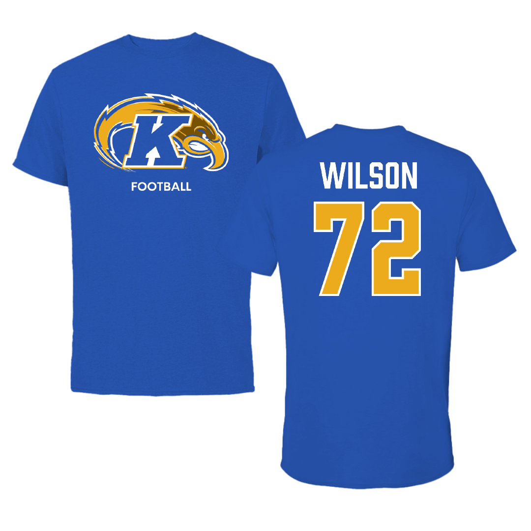 Kent State University Football Blue Tee - #72 Cecil Wilson