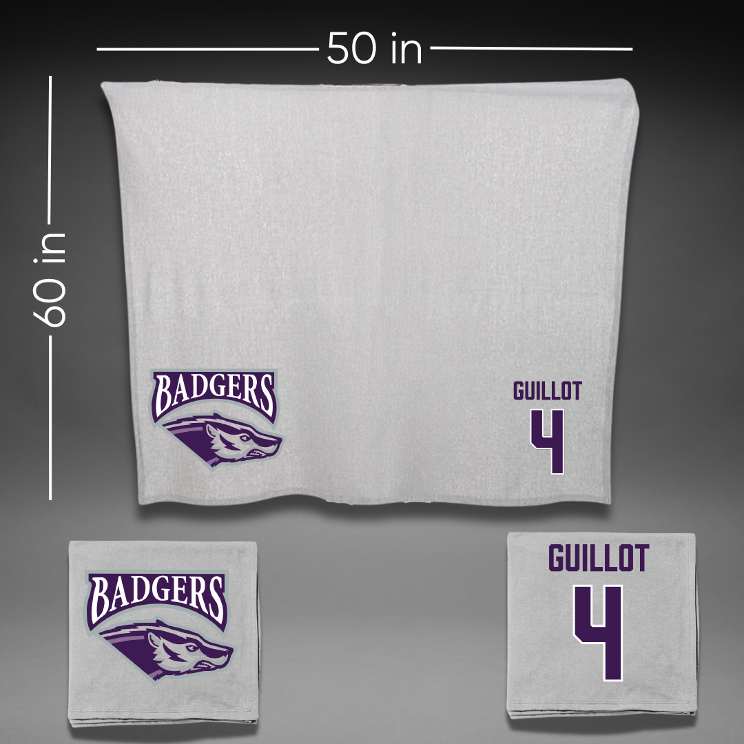 Spring Hill College Baseball Gray Blanket - #4 Walter Guillot