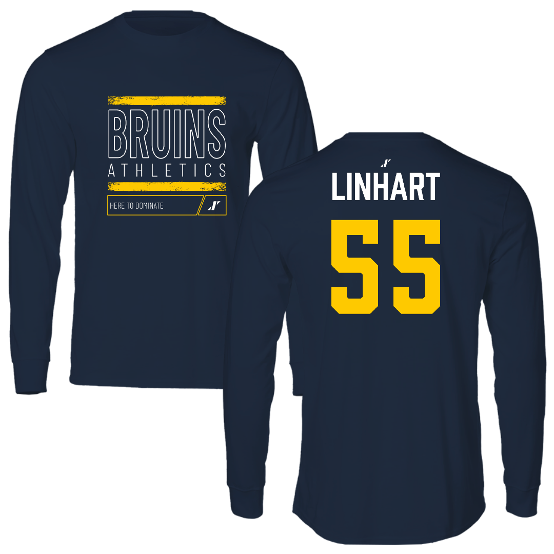 Carolina University Basketball (M) Navy Dominate Performance Long Sleeve - #55 Conrad Linhart