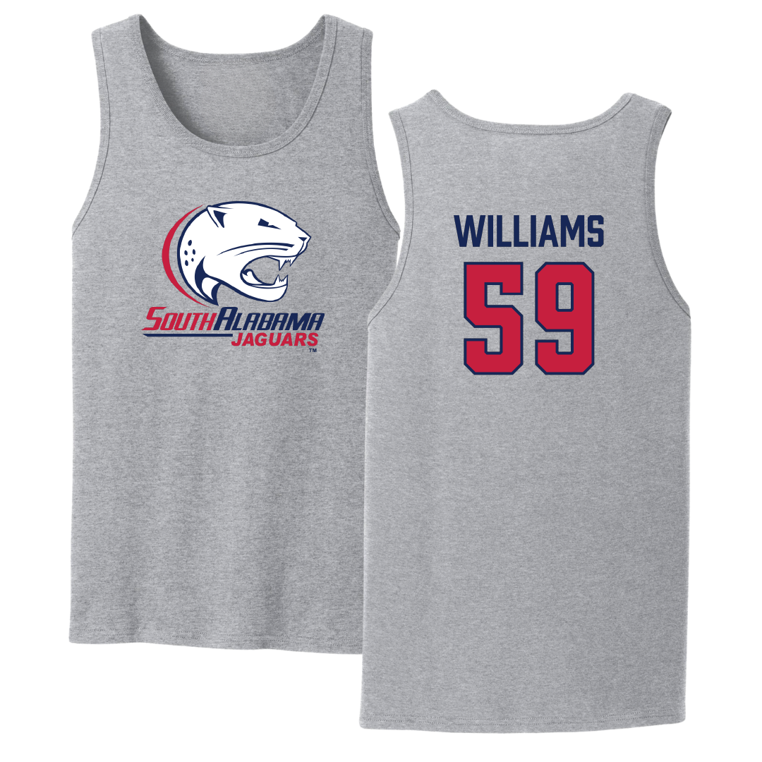 University of South Alabama Football Sport Gray Tank Top - #59 Sam Williams