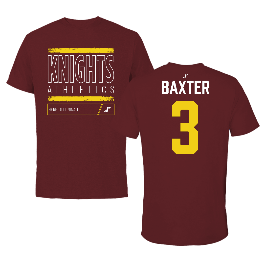 Calvin University Football Maroon Dominate Performance Tee - #3 McCoy Baxter