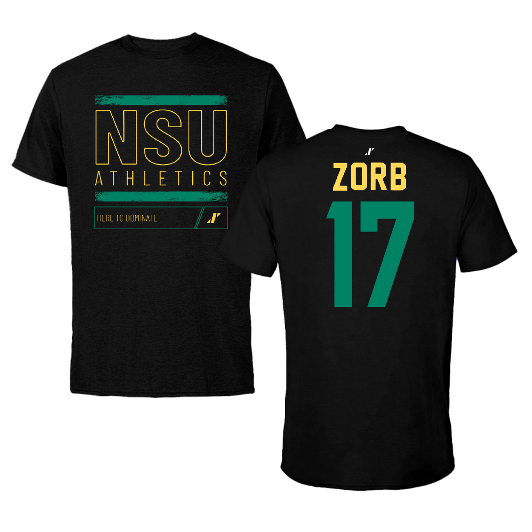 Norfolk State University Softball Black Dominate Performance Tee - #17 Lisa Zorb