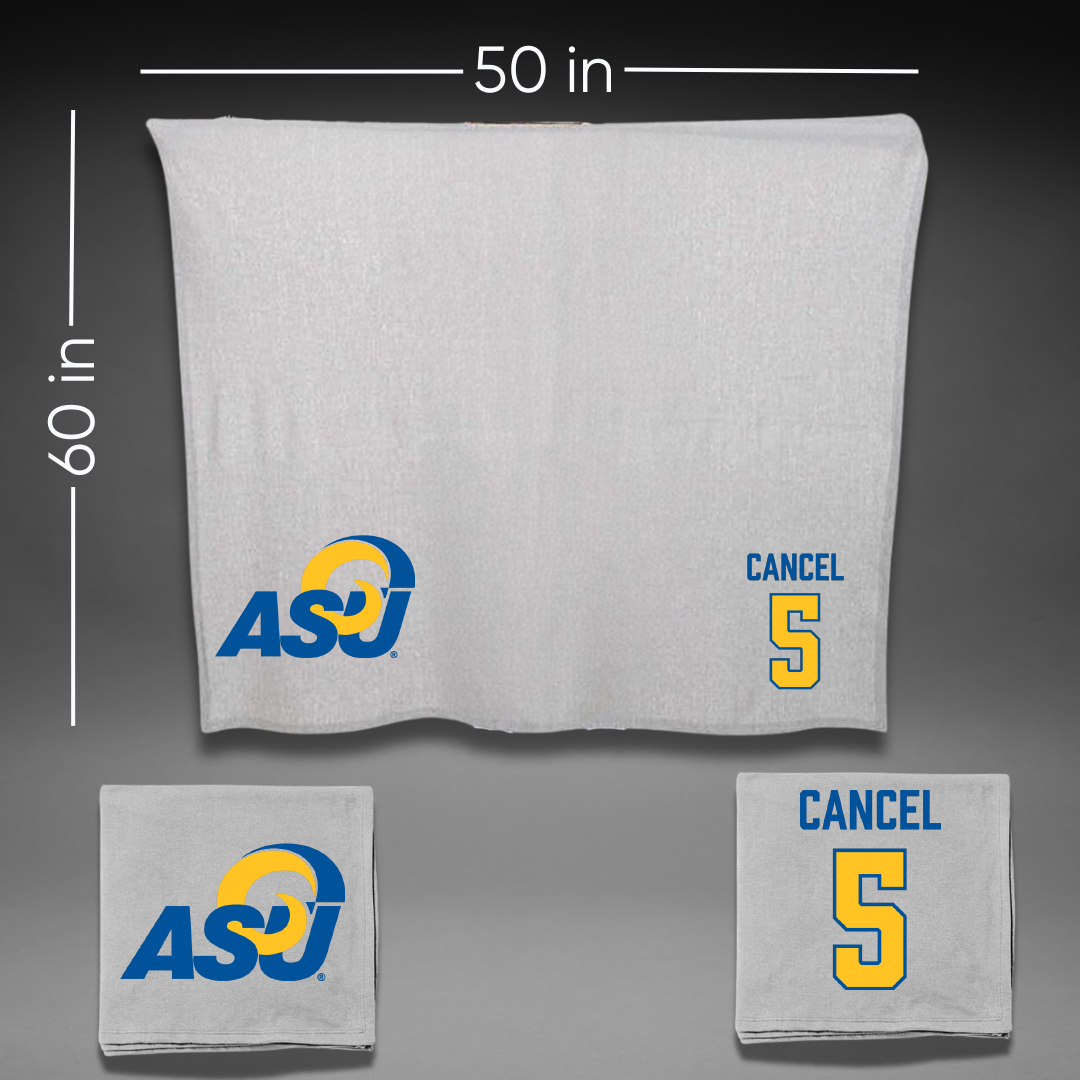 Angelo State University Volleyball (W) Gray Blanket - #5 Chanelle Cancel