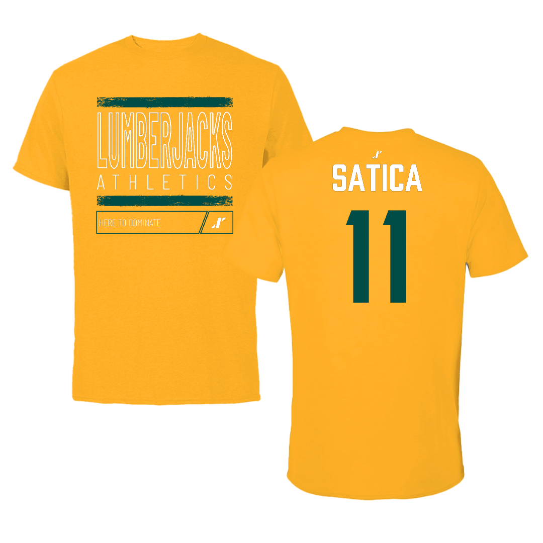 Cal Poly Humboldt Basketball (W) Gold Dominate Tee - #11 Shade Satica