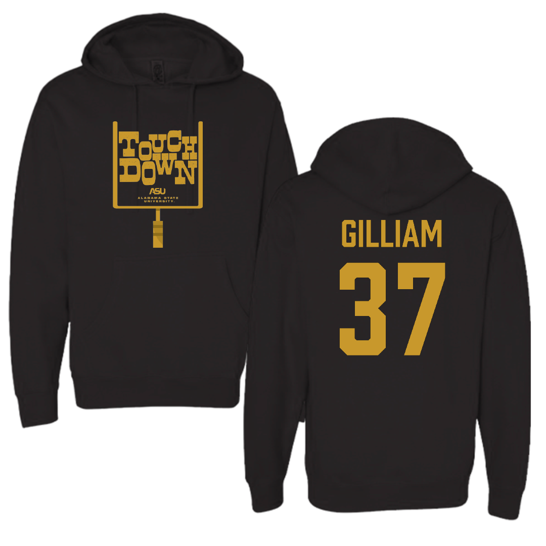 Alabama State University Football Black Touchdown Hoodie - #37 Brandon Gilliam