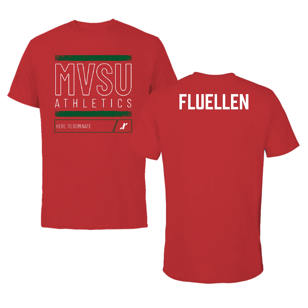 Mississippi Valley State University TF and XC Red Dominate Tee - Cayden Fluellen
