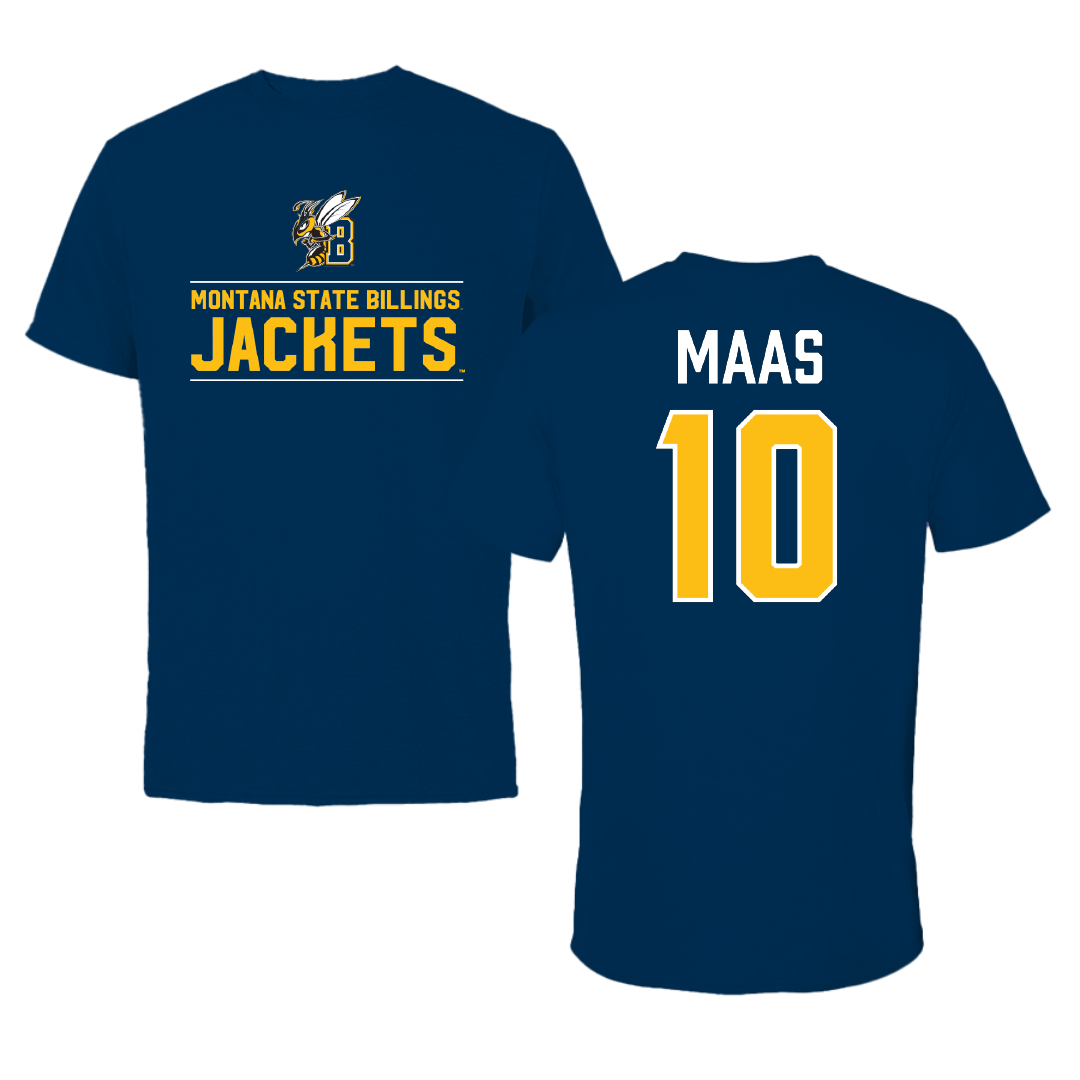 Montana State University Billings Soccer Navy General Tee - #10 Jamie Maas