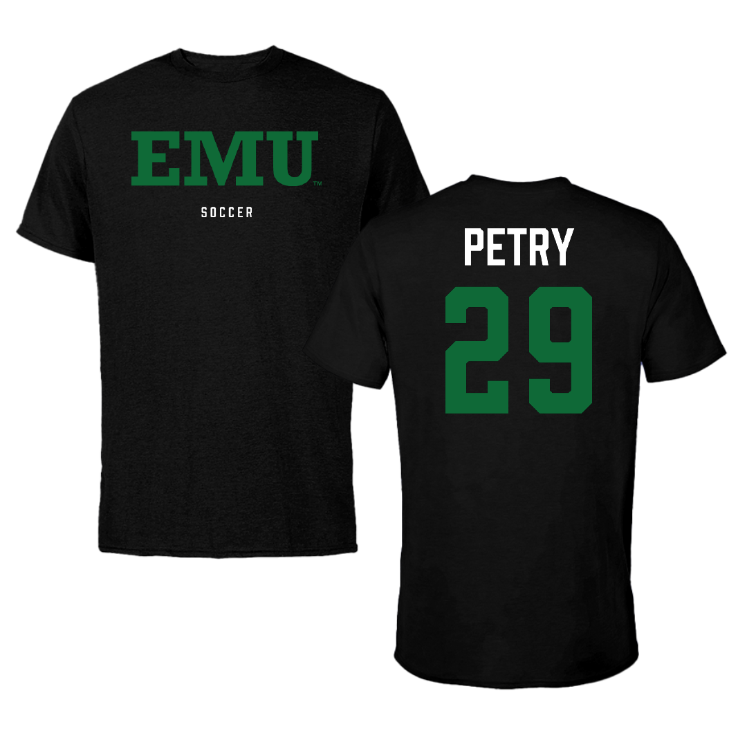 Eastern Michigan University Soccer Black Performance Tee - #29 Cara Petry
