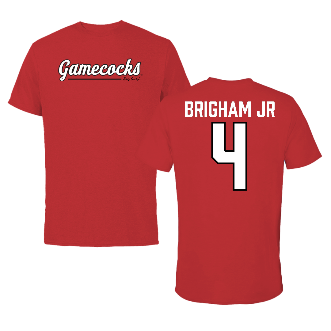 Jacksonville State University Basketball Red General Performance Tee - #4 Marcellus Brigham Jr