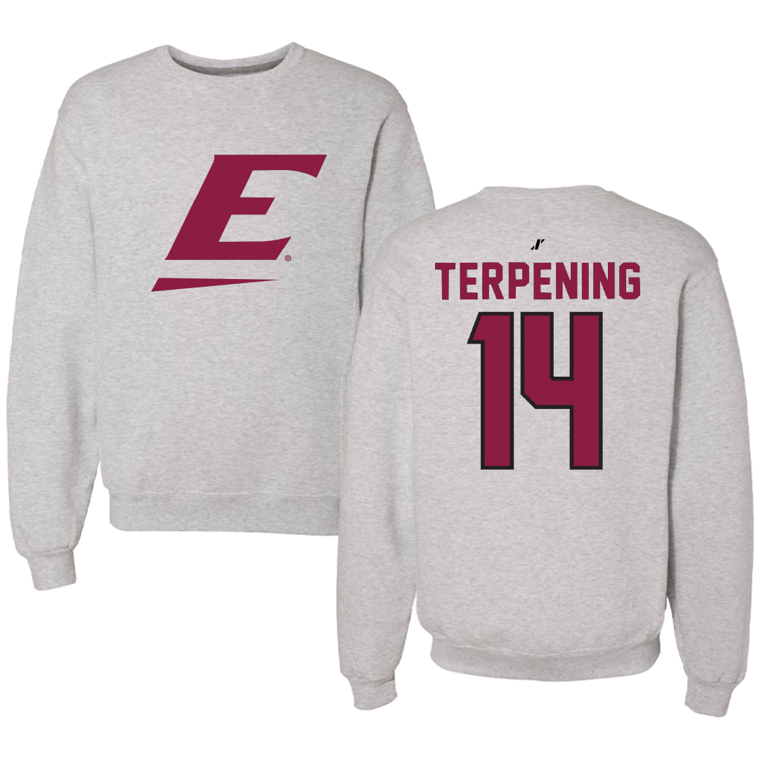 Eastern Kentucky University Volleyball Light Gray Crewneck - #14 Stella Terpening
