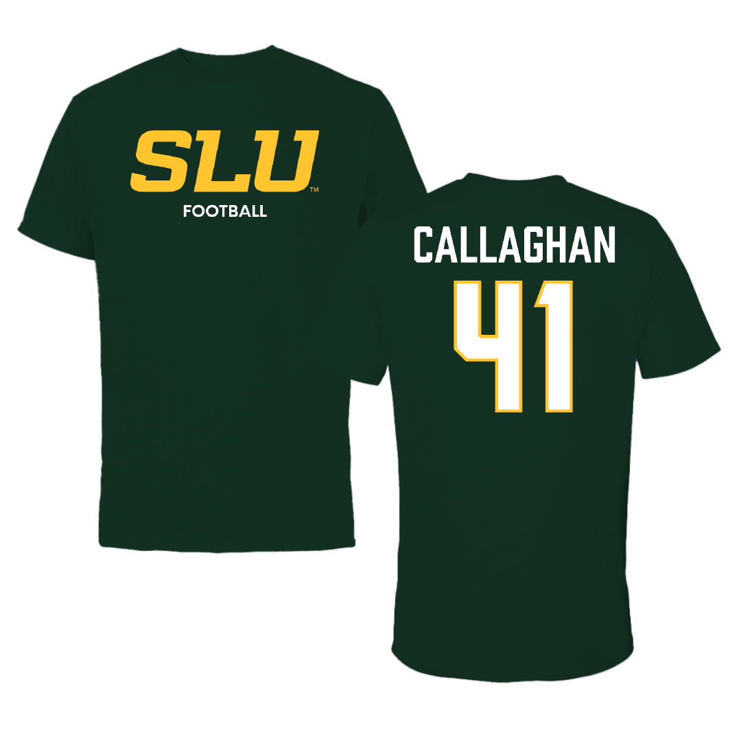 Southeastern Louisiana University Football Forest Green Tee - #41 Riley Callaghan