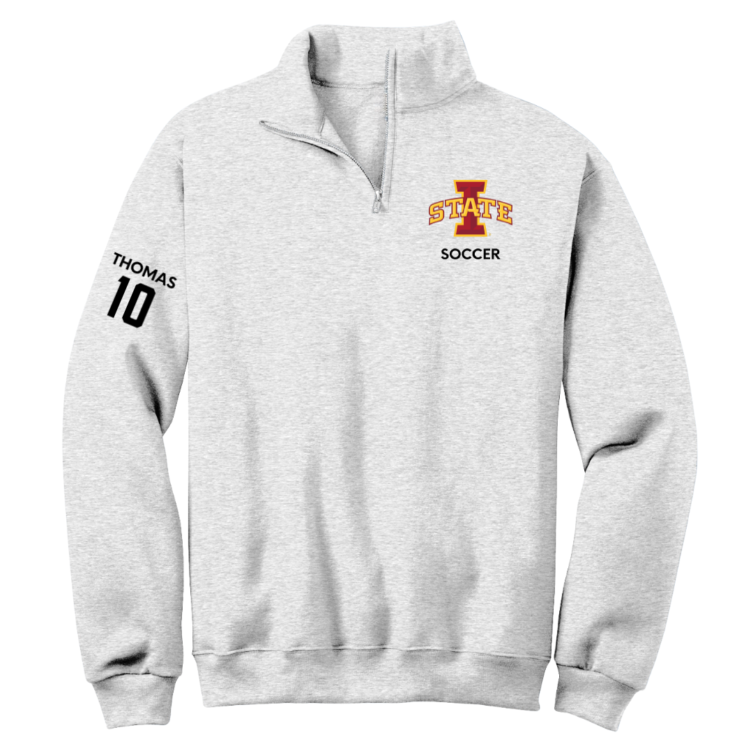 Iowa State University Soccer (W) Light Gray Quarter-Zip - #10 Sophia Thomas