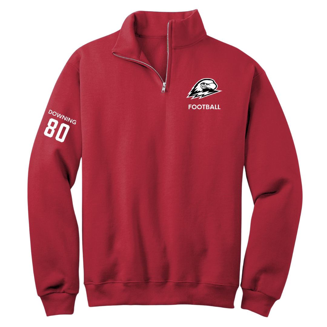 Southern Utah University Football Red Quarter-Zip - #80 Devin Downing