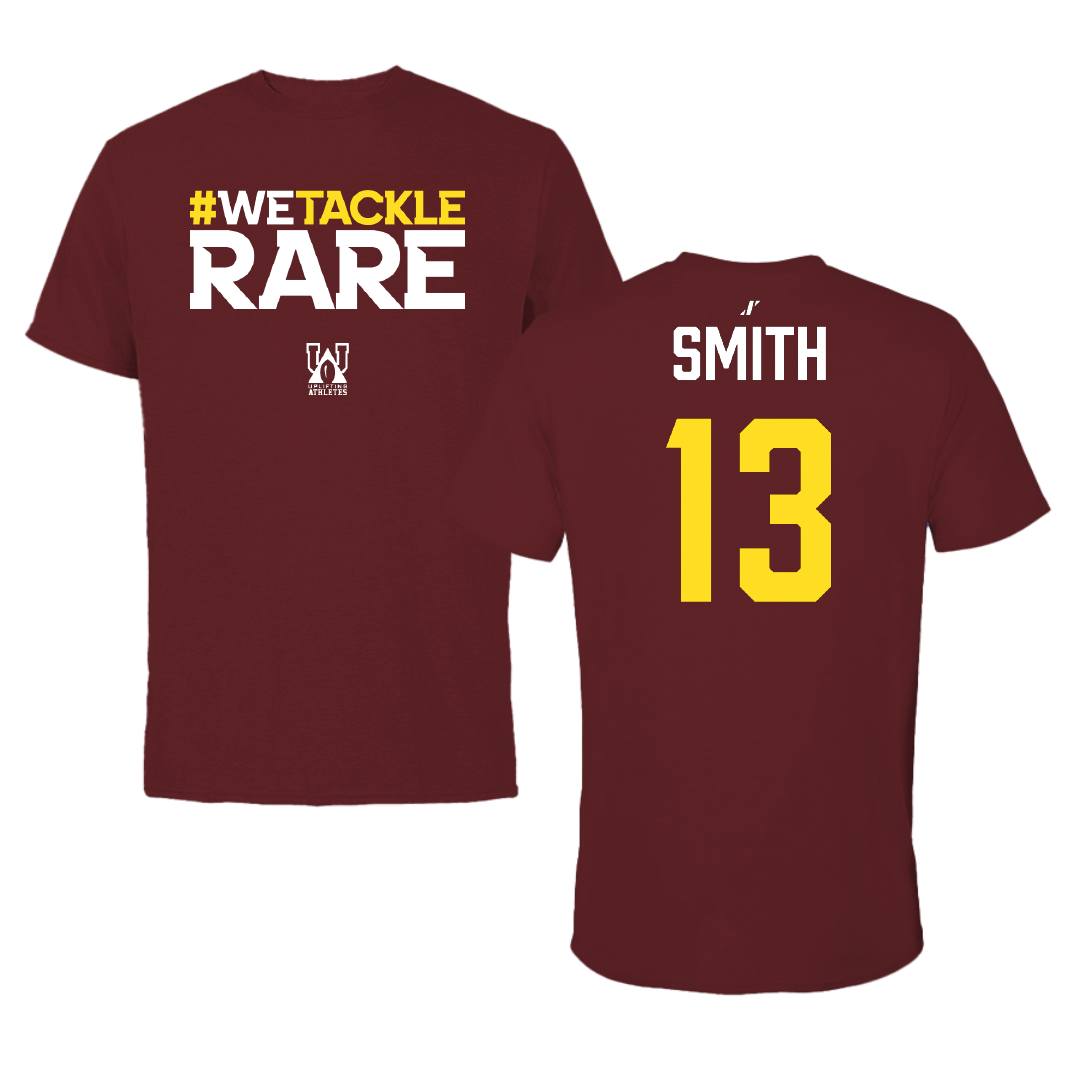 Western Michigan University Soccer Maroon Uplifting Athletes Performance Tee - #13 Liam Smith