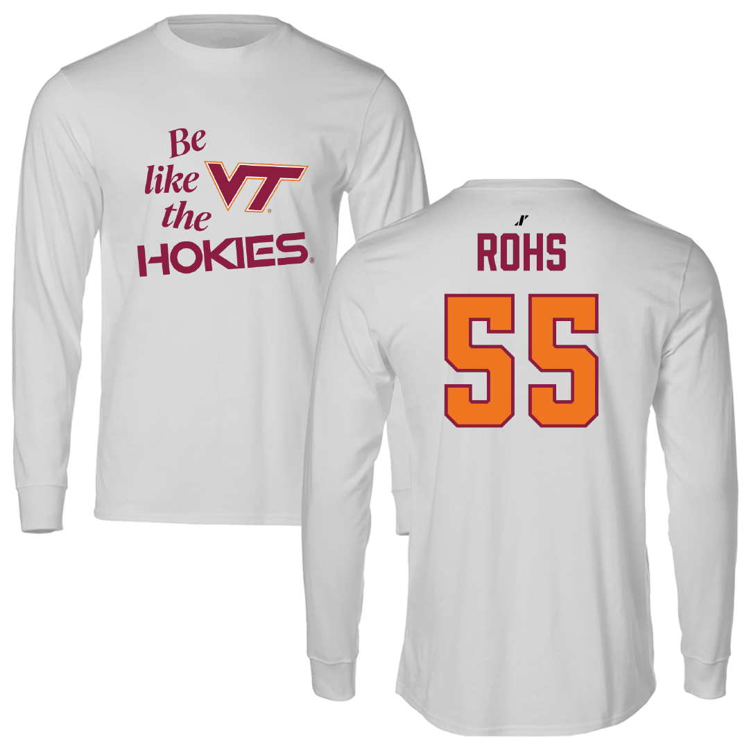 Virginia Tech Softball Light Gray Be Like Us Long Sleeve - #55 Annika Rohs