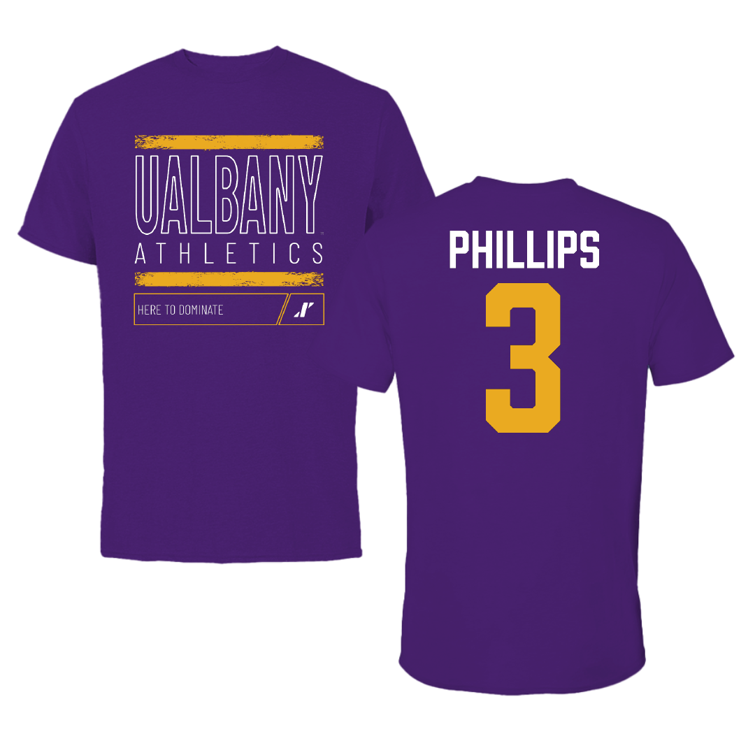 University at Albany Basketball Purple Dominate Tee - #3 Lilly Phillips