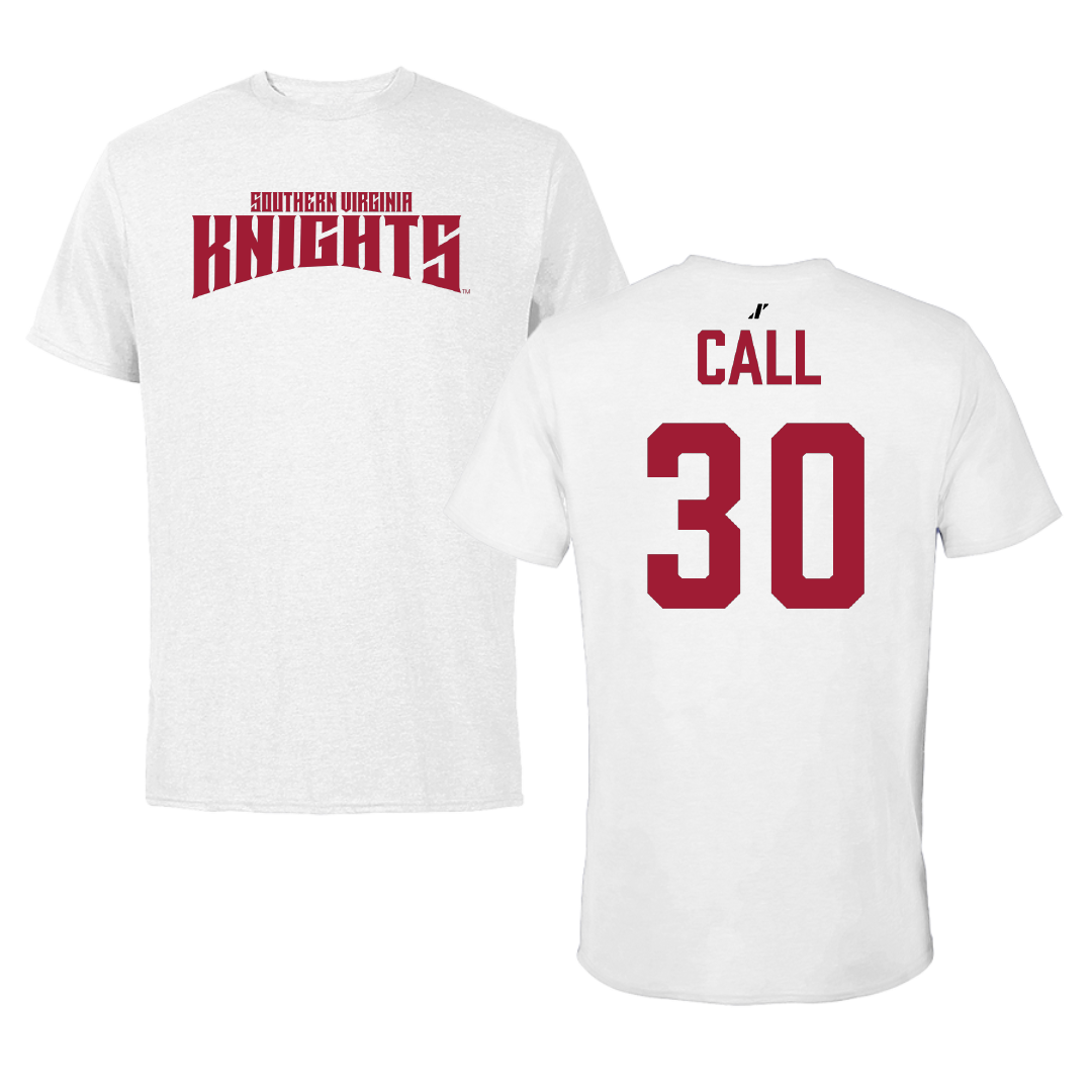 Southern Virginia University Soccer (M) White Classic Performance Tee - #30 Dylan Call