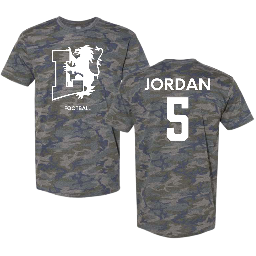 Lyon College Football Vintage Camo Tee - #5 Donovan Jordan