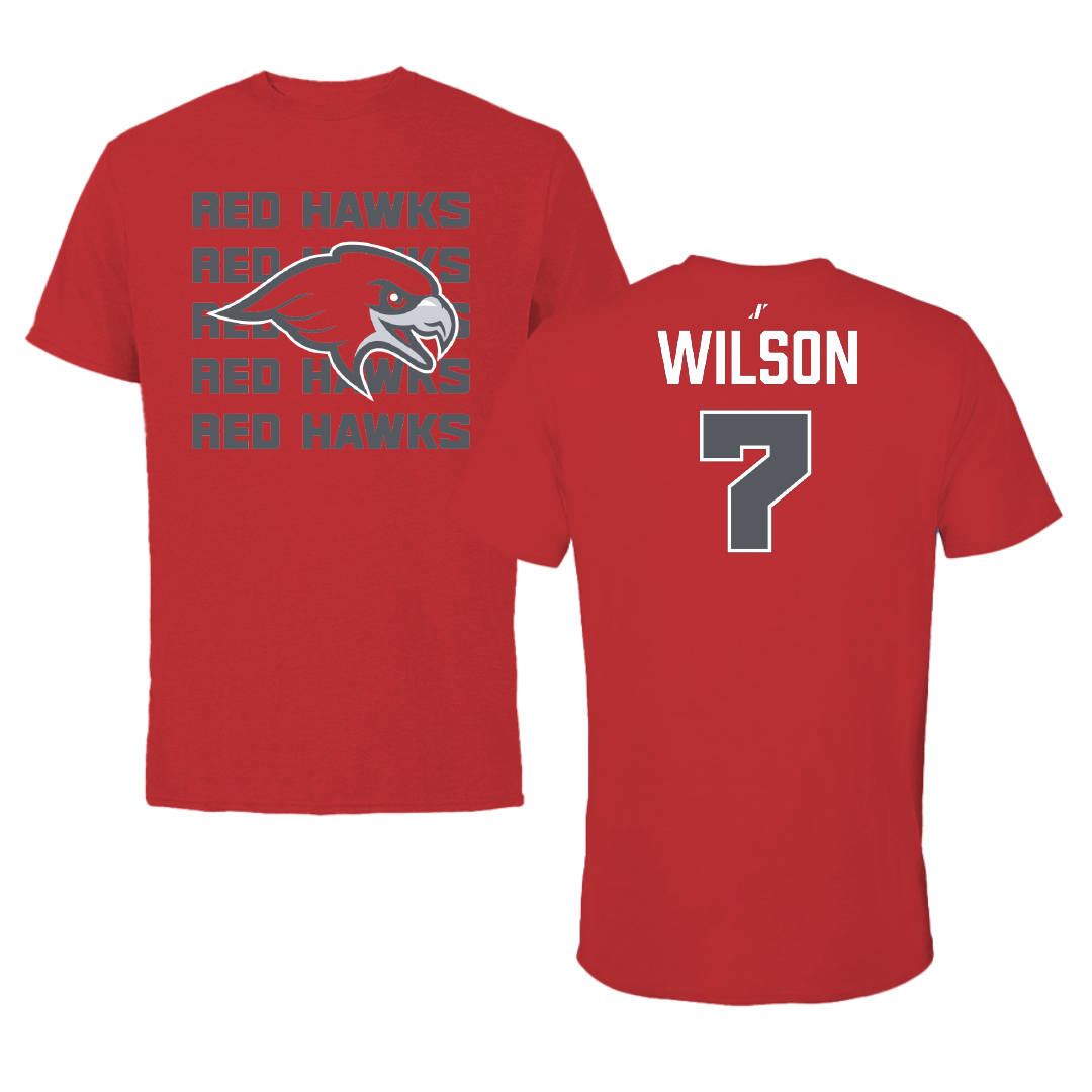 Montclair State University Football Red General Tee - #7 Diante Wilson