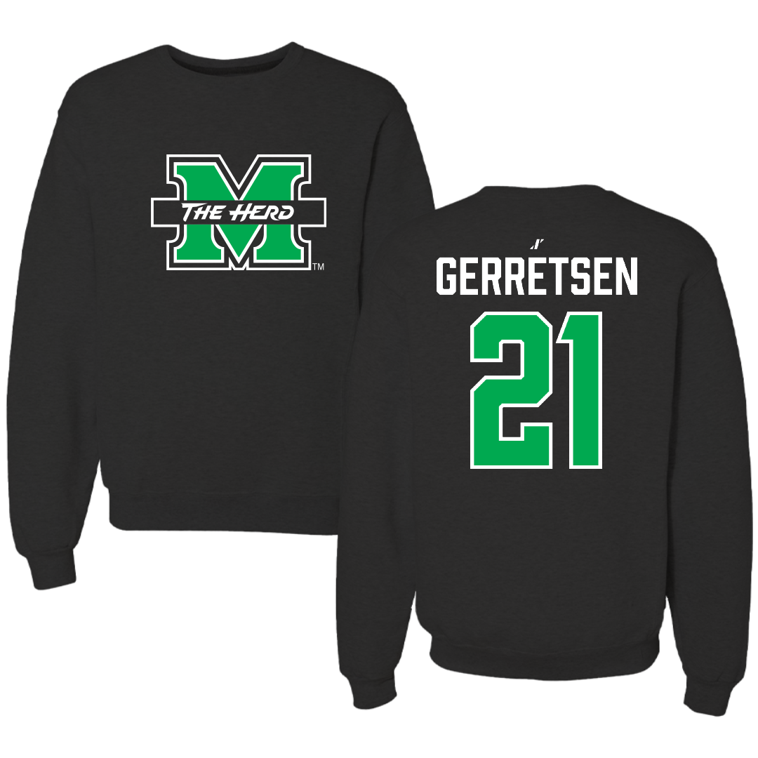 Marshall University Soccer Black Crewneck - #21 Abigail Gerretsen