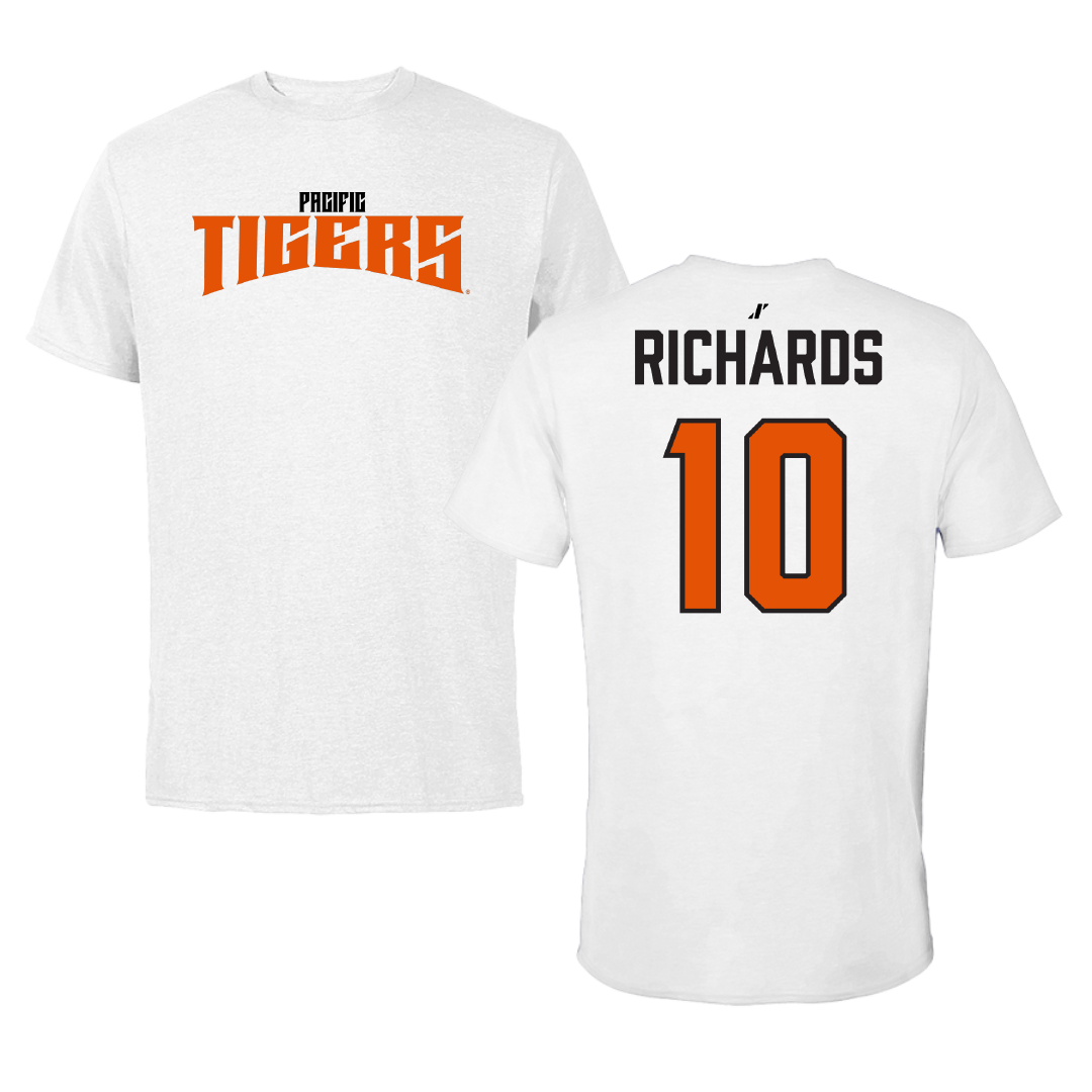 University of the Pacific Baseball White Classic Tee - #10 Peyton Richards