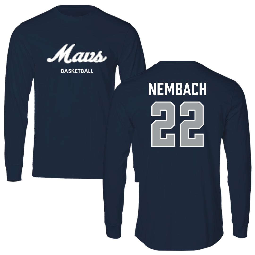 Mercy University Basketball (W) Navy Performance Long Sleeve - #22 Kyla Nembach