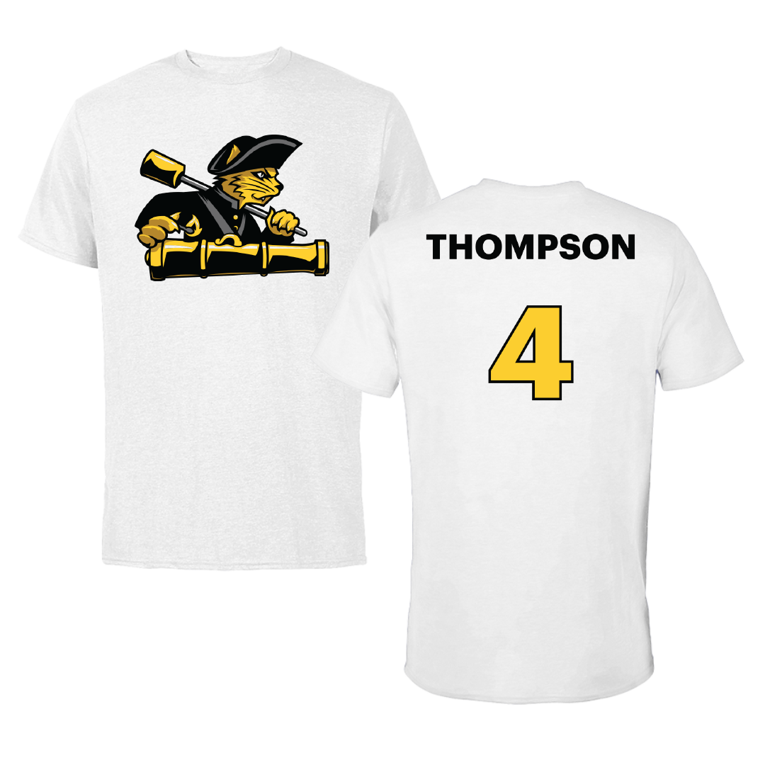 Pratt Institute Basketball (M) White Performance Tee - #4 Amare Thompson