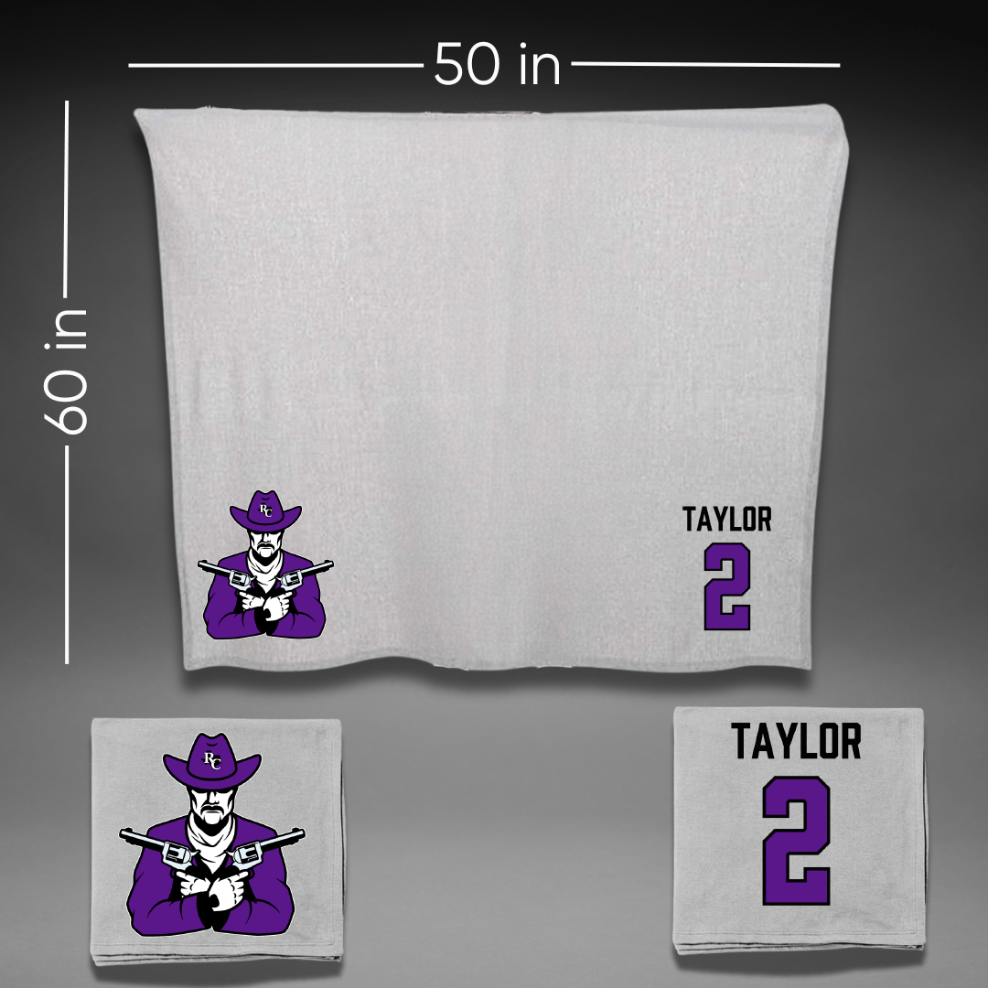 Ranger College Baseball Gray Blanket - #2 Hunter Taylor