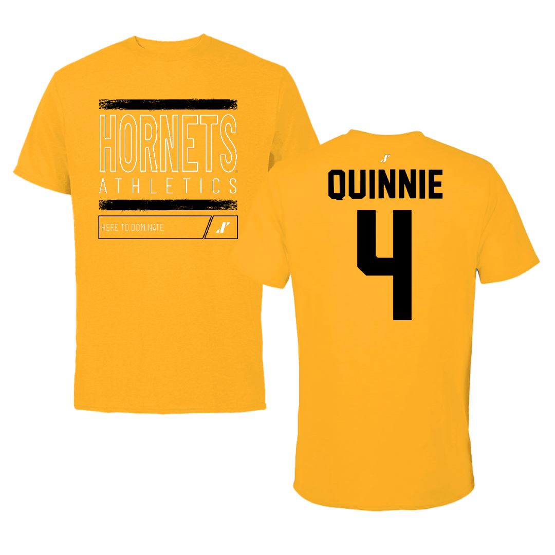 Alabama State University Softball Gold Dominate Performance Tee - #4 Mason Quinnie
