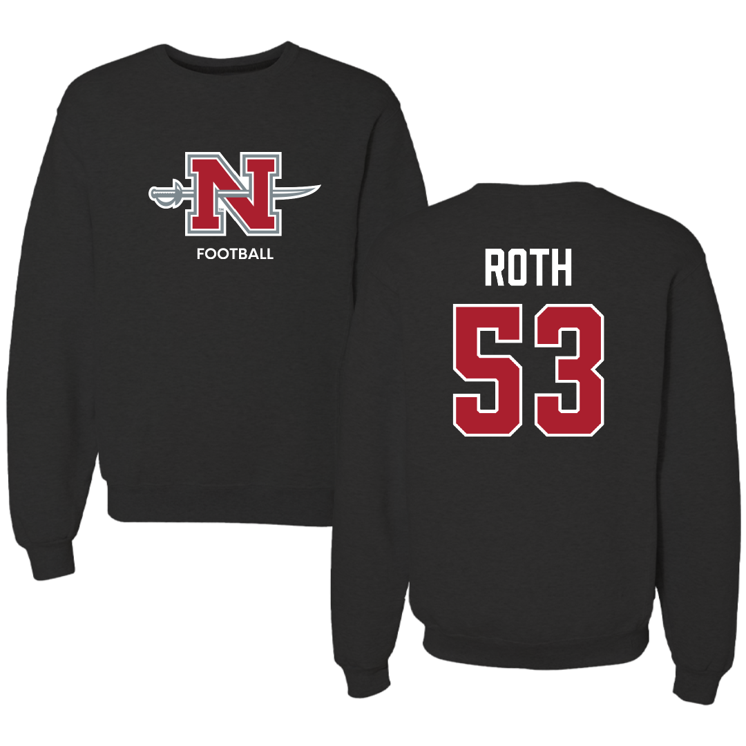 Nicholls State University Football Black Mascot Crewneck - #53 Craig Roth