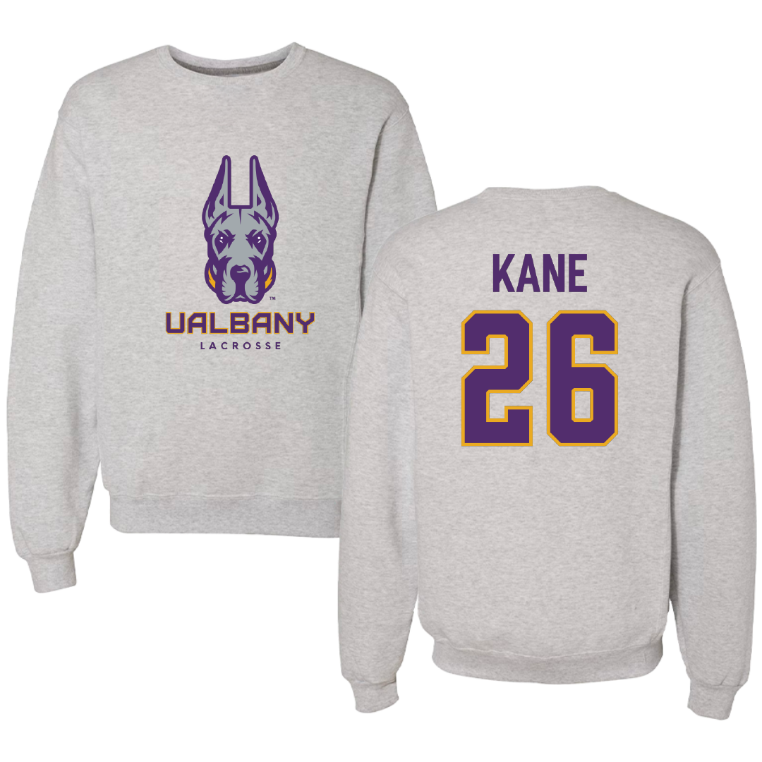 University at Albany Lacrosse Gray Crewneck - #26 Dalton Kane