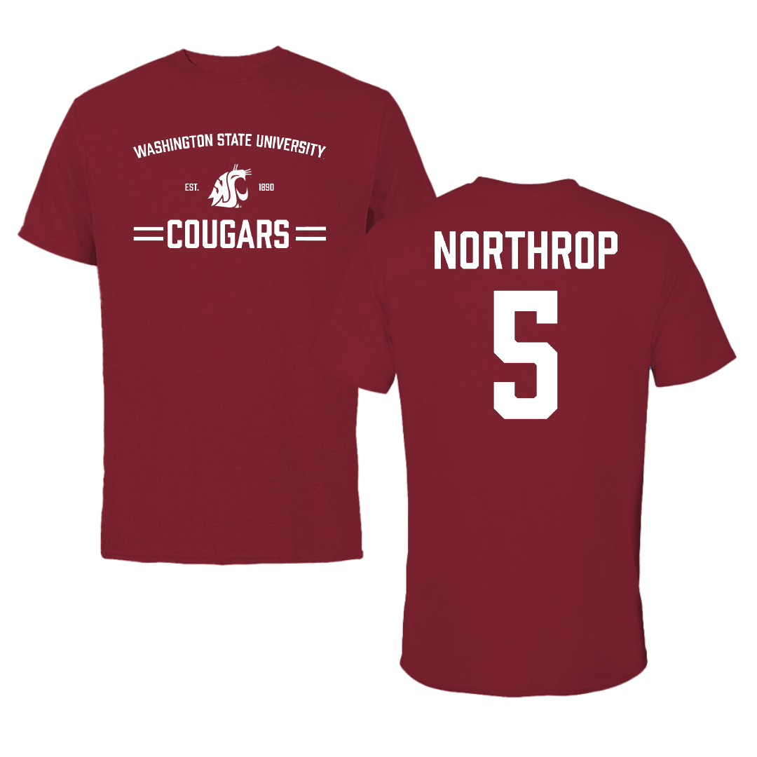 Washington State University Baseball Cardinal General Tee - #5 Kyler Northrop