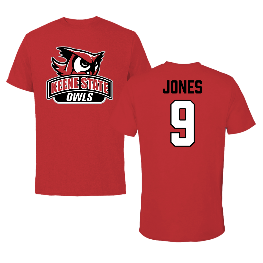 Keene State College Ice Hockey (W) Red Tee - #9 Tabby Jones