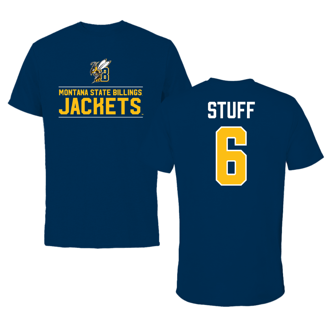 Montana State University Billings Volleyball Navy General Performance Tee - #6 Avarey Stuff
