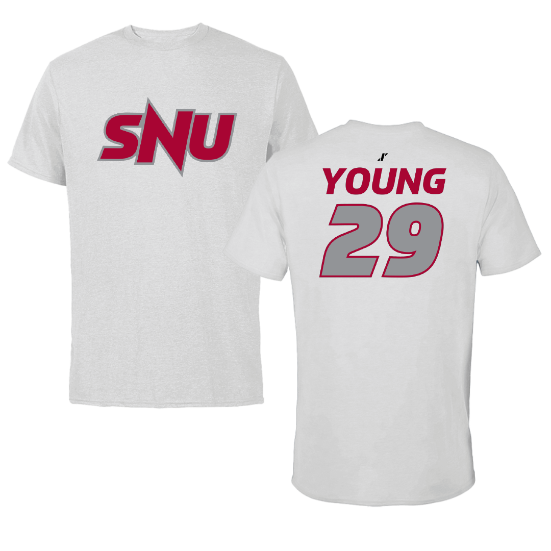 Southern Nazarene University Soccer (M) Light Gray Performance Tee - #29 Lucas Young