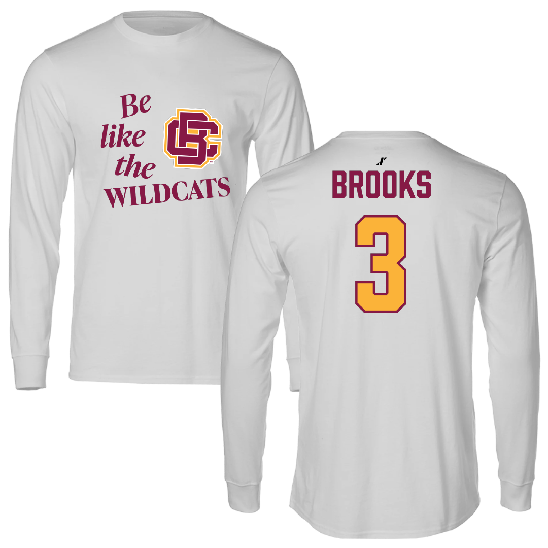 Bethune-Cookman University Basketball Light Gray Be Like Us Performance Long Sleeve - #3 Jordan Brooks