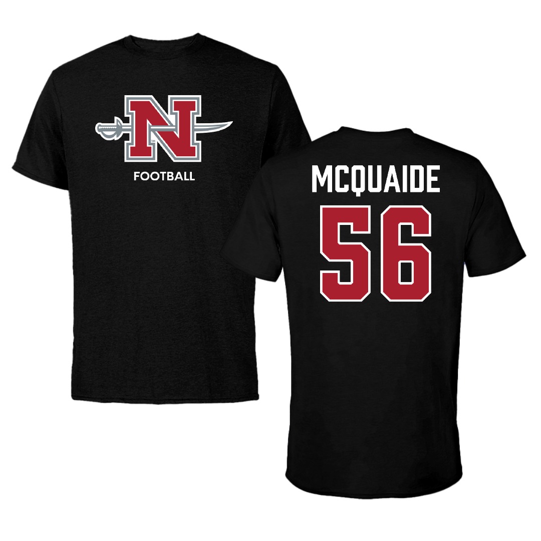 Nicholls State University Football Black Mascot Tee - #56 Pat McQuaide
