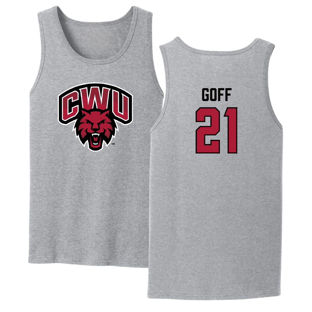 Central Washington University Football Sport Gray Tank Top - #21 Connor Goff
