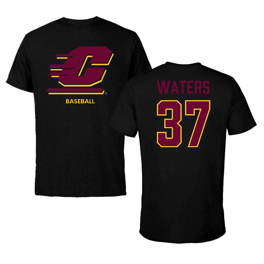 Central Michigan University Baseball Black Performance Tee - #37 Evan Waters