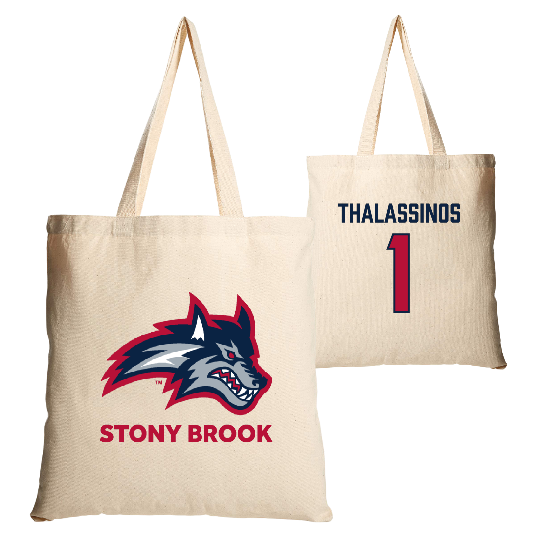 Stony Brook University Softball Tan Canvas Tote Bag - #1 Marissa Thalassinos