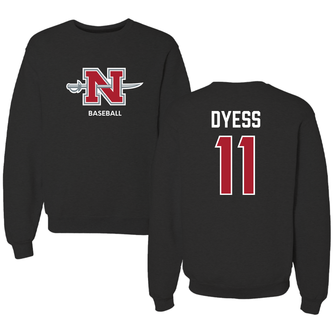 Nicholls State University Baseball Black Mascot Crewneck - #11 Caleb Dyess