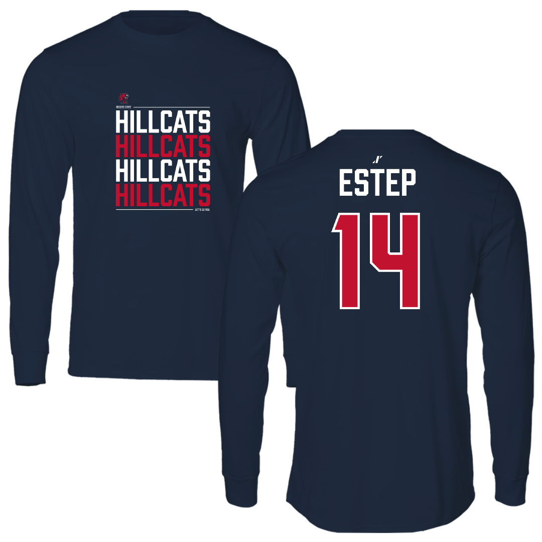 Rogers State University Baseball Navy General Long Sleeve - #14 Christian Estep