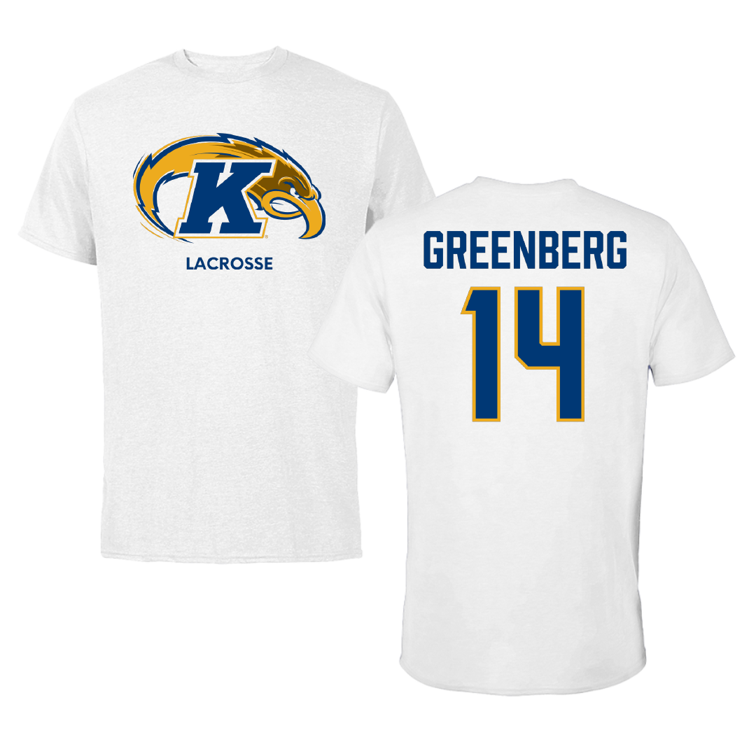 Kent State University Lacrosse (W) White Performance Tee - #14 Haleigh Greenberg