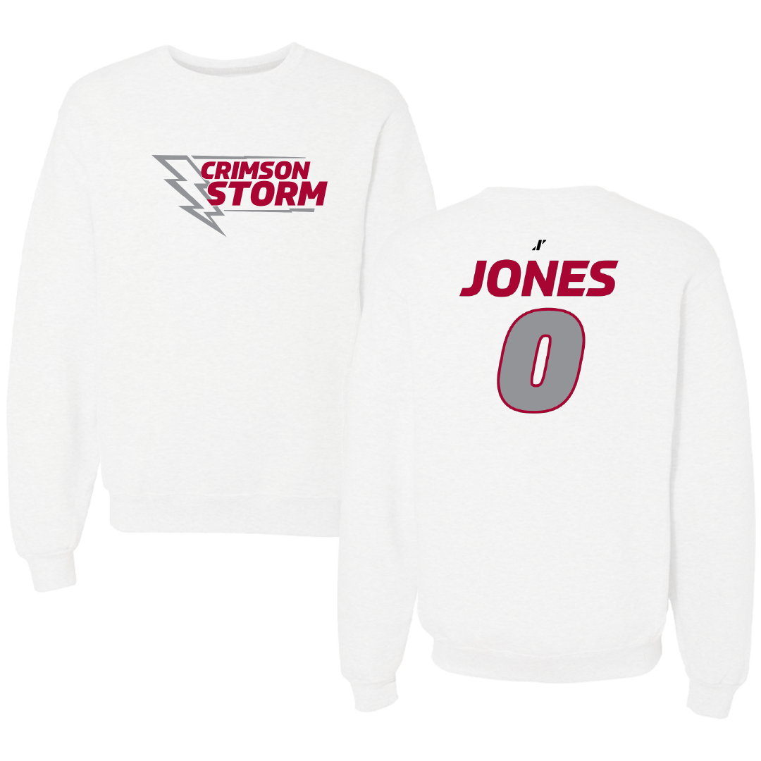 Southern Nazarene University Football White Crewneck - #0 Leon Jones