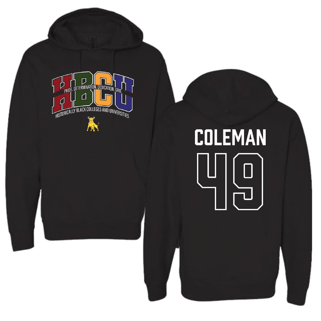 Johnson C. Smith University Football Black HBCU Hoodie - #49 Jaylen Coleman