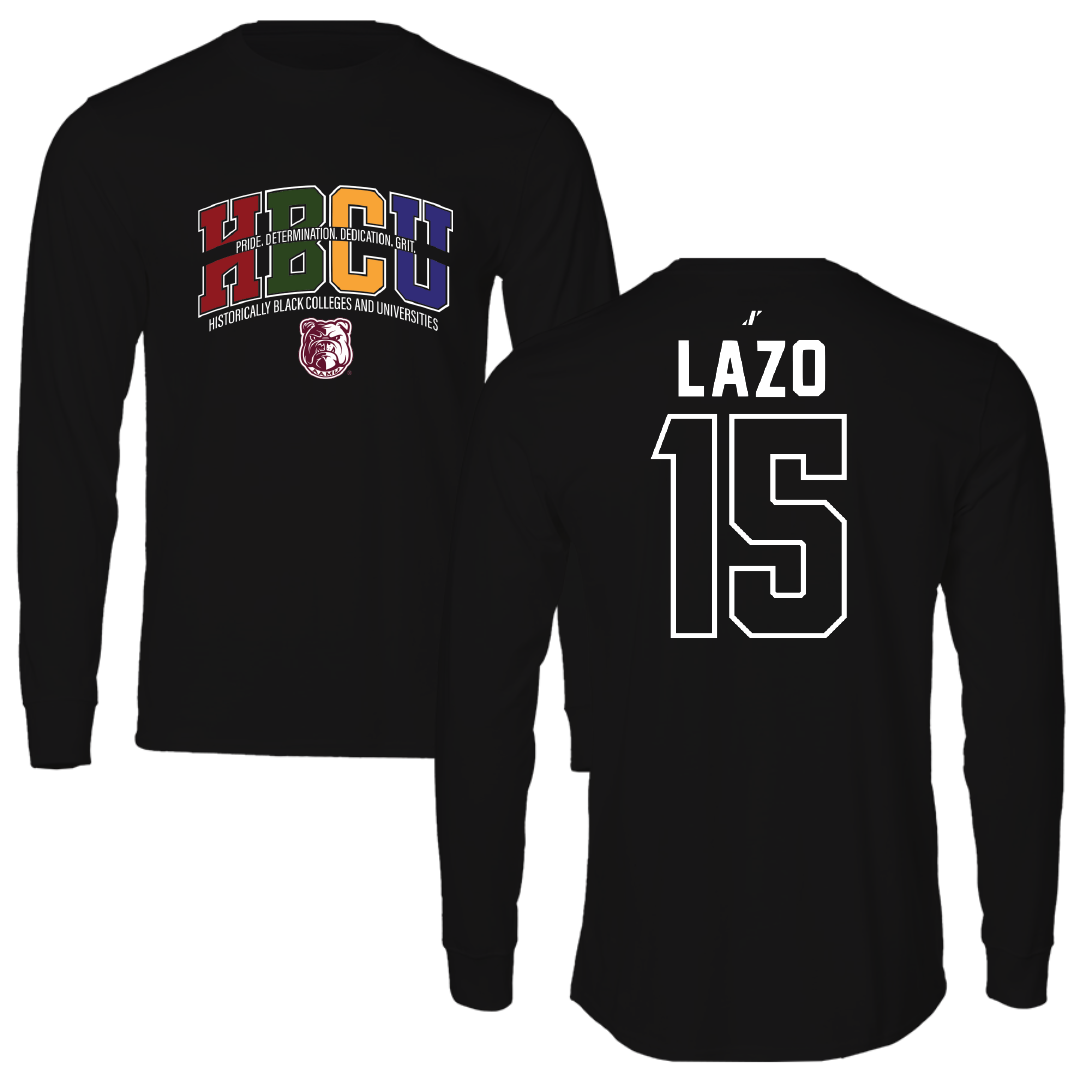 Alabama A&M University Baseball Black HBCU Performance Long Sleeve - #15 Charlie Lazo