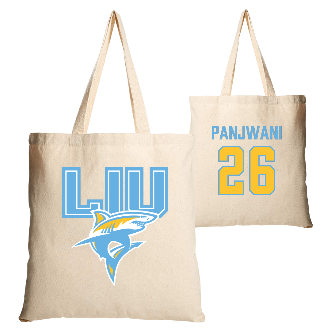 Long Island University Baseball Tan Canvas Tote Bag - #26 Evan Panjwani