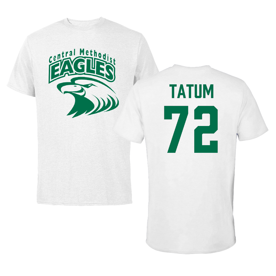 Central Methodist University Football White Performance Tee - #72 Joshua Tatum
