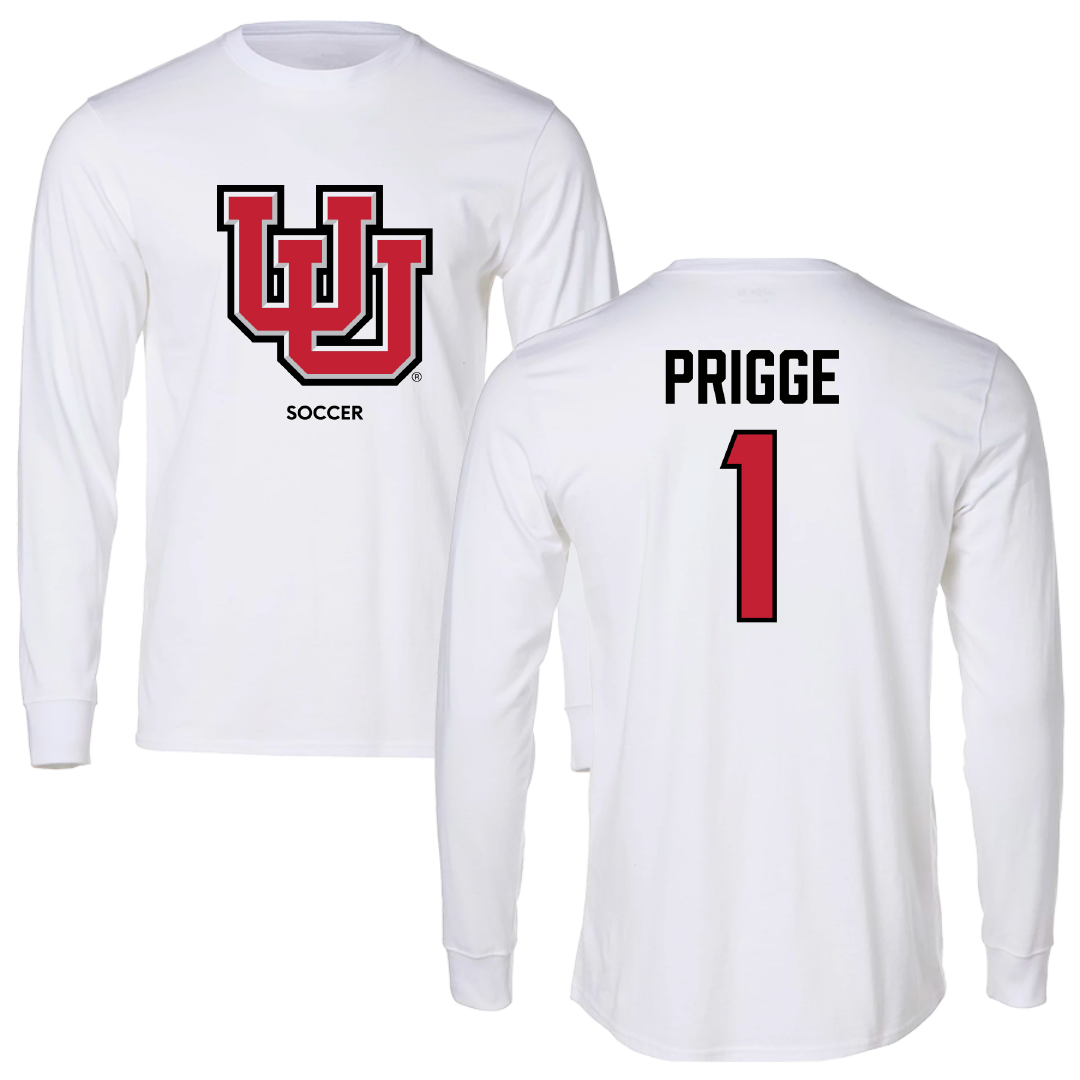 University of Utah Soccer (W) White Block Long Sleeve - #1 Taylor Prigge