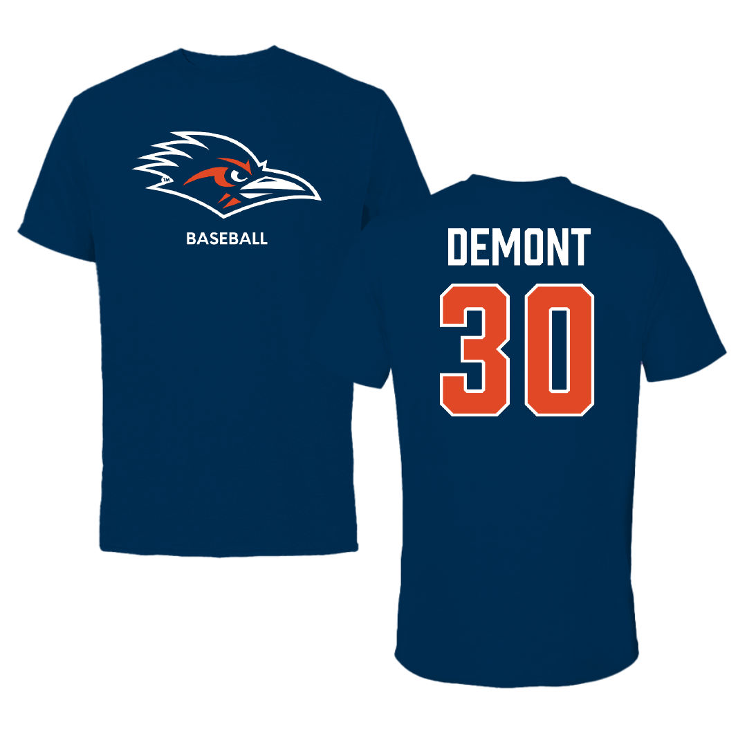 University of Texas at San Antonio Baseball Navy Performance Tee - #30 Cody DeMont